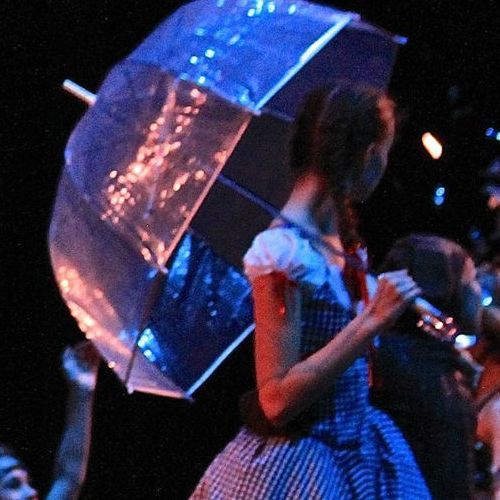 A dancer performs in a ballet.