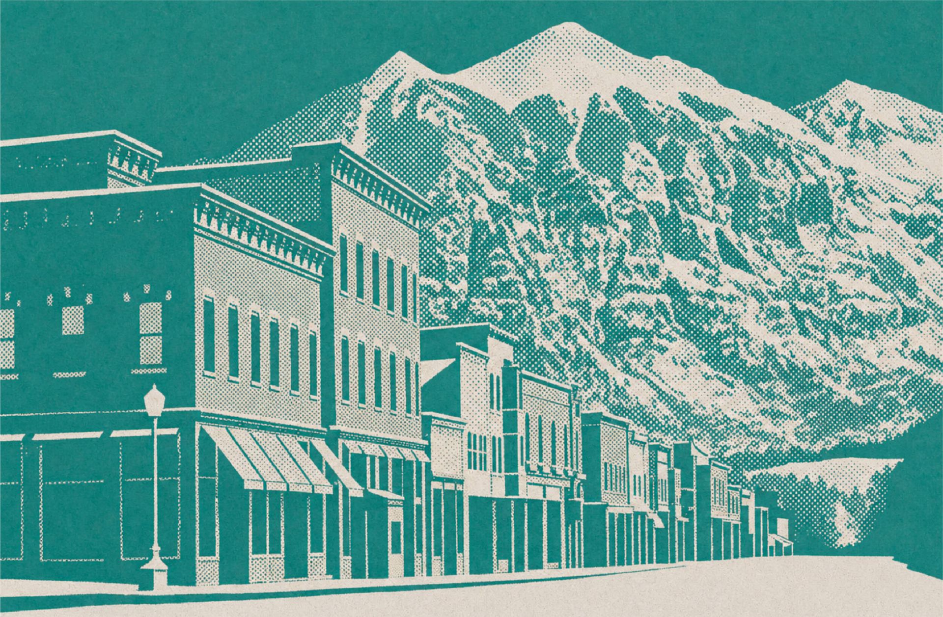 A stylized photo of downtown